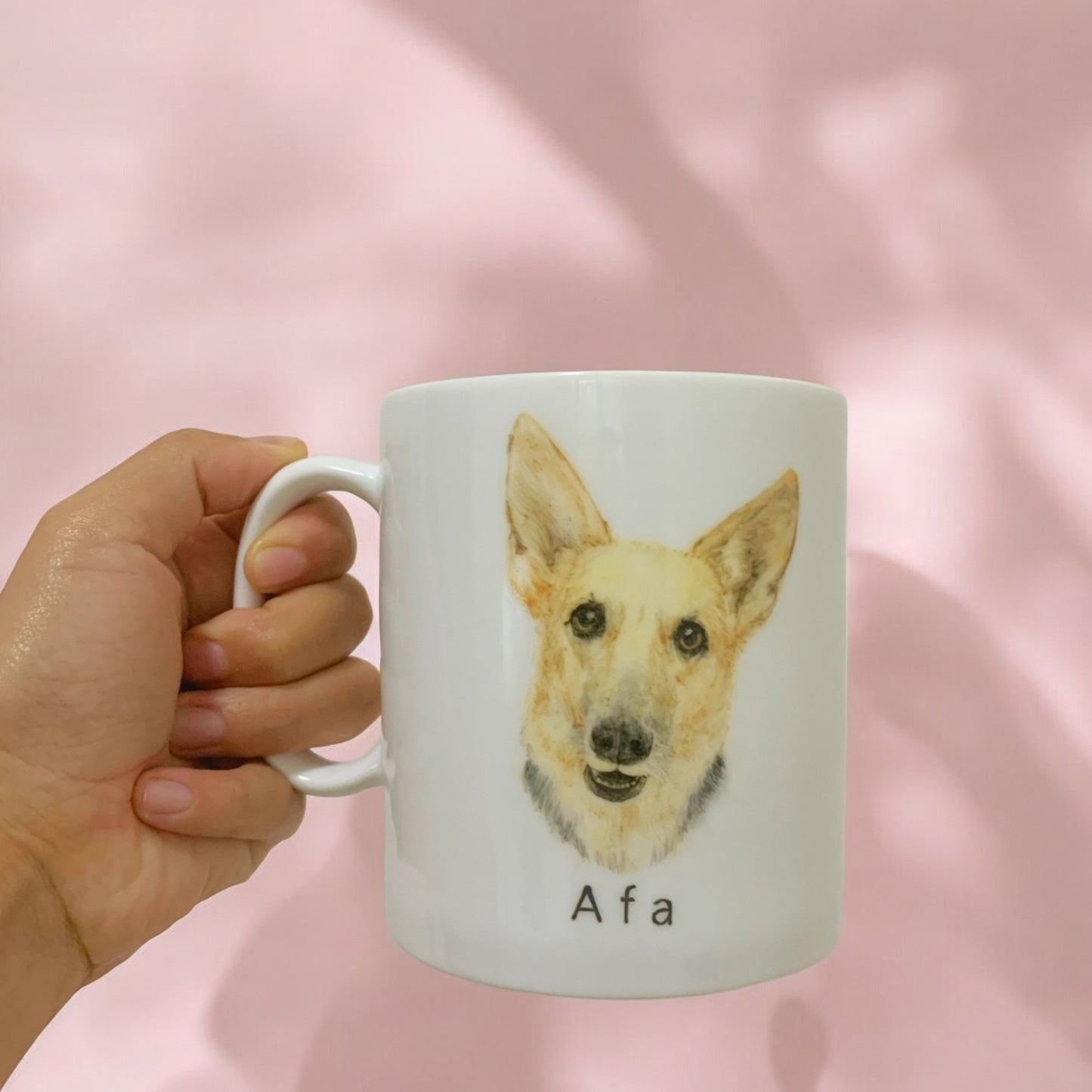 Personalized Hand-Painted Ceramic Pet Mug | Custom Pet Dog Cat Portrait Mug