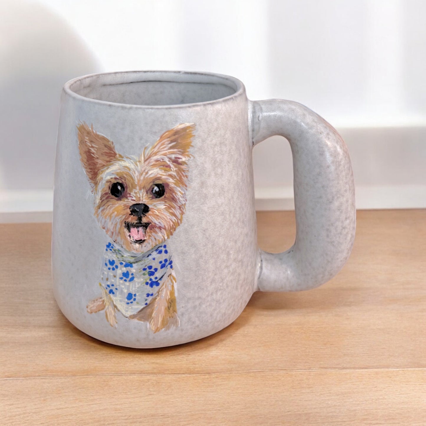 Paw-some Custom Hand-Painted Pet Portrait Ceramic Mug - Big Ear Design