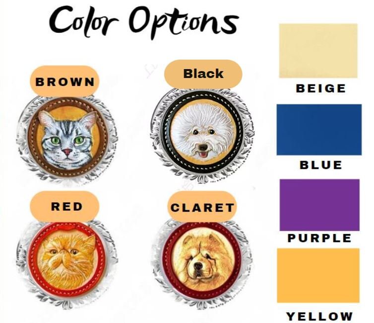 Color options for custom pet keychains