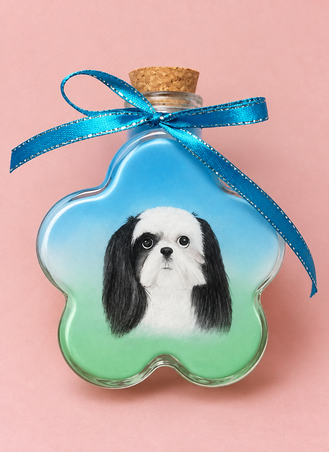 Uniquely Handcrafted Inside-Painted Custom Portrait Bottle – Personalized Art for Pets & Loved Ones