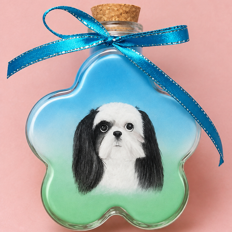 Uniquely Handcrafted Inside-Painted Custom Portrait Bottle – Personalized Art for Pets & Loved Ones