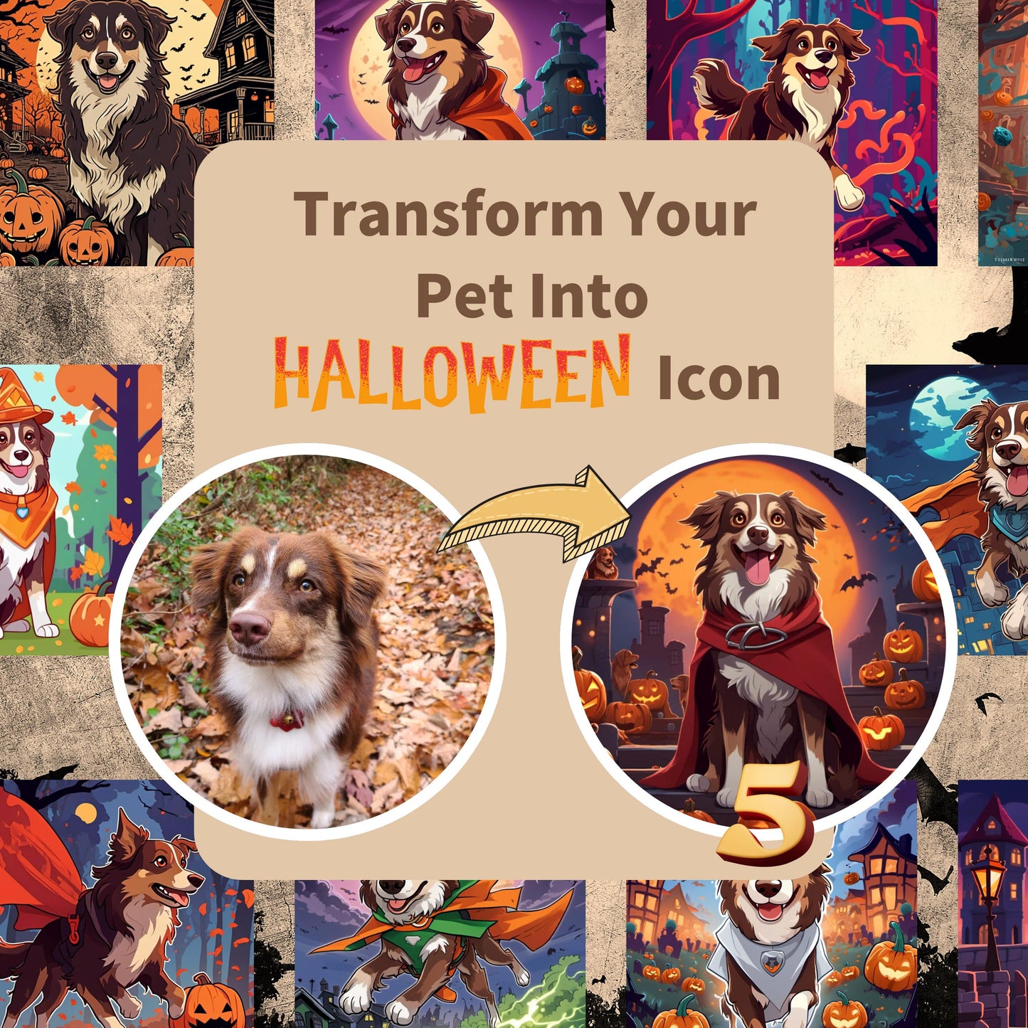 Boo-tiful Personalized Halloween Dog Portraits - Custom Pet AI Art for Wall Decor & Profile picture (Digital files)