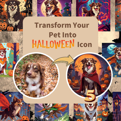 Boo-tiful Personalized Halloween Dog Portraits - Custom Pet AI Art for Wall Decor & Profile picture (Digital files)