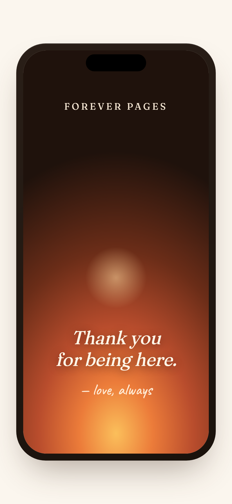 Forever Pages opening scene mockup