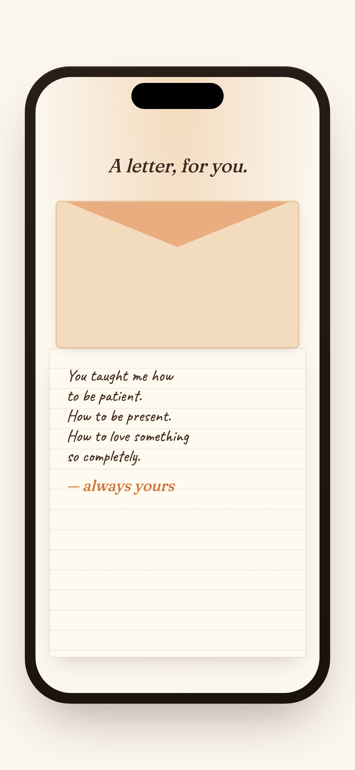 Forever Pages letter scene mockup