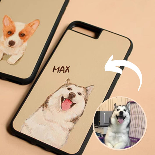 Custom Dog/Cat/Pet Portrait iPhone TPU Case - Handpainted Pet Art on  Leather, Personalize for Any iPhone Model