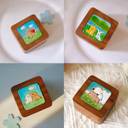 Hand-painted pet portrait leather wooden ring box