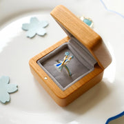 Hand-painted pet portrait leather wooden ring box
