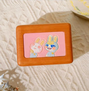 Hand-painted pet portrait leather wooden ring box