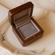 Hand-painted pet portrait leather wooden ring box