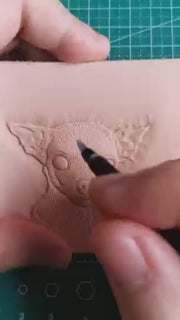 Custom pet keychain with 3D pop carving and leather strap video